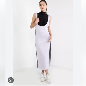 Adidas Original Long Skirt/Apron style dress, three stripes, L, lavender, NWT